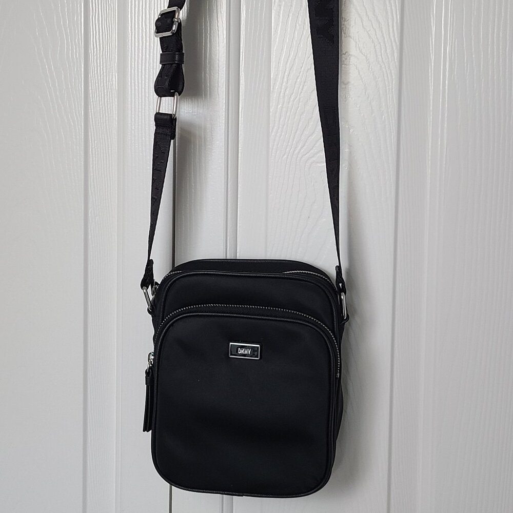DKNY Black Nylon Gigi Flight Crossbody Bag